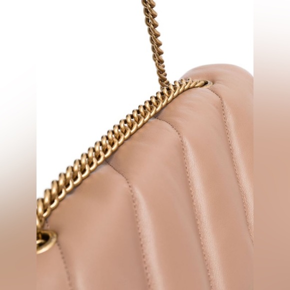 New Pinko Large Puff Leather Shoulder Bag In Taupe - Picture 7 of 14